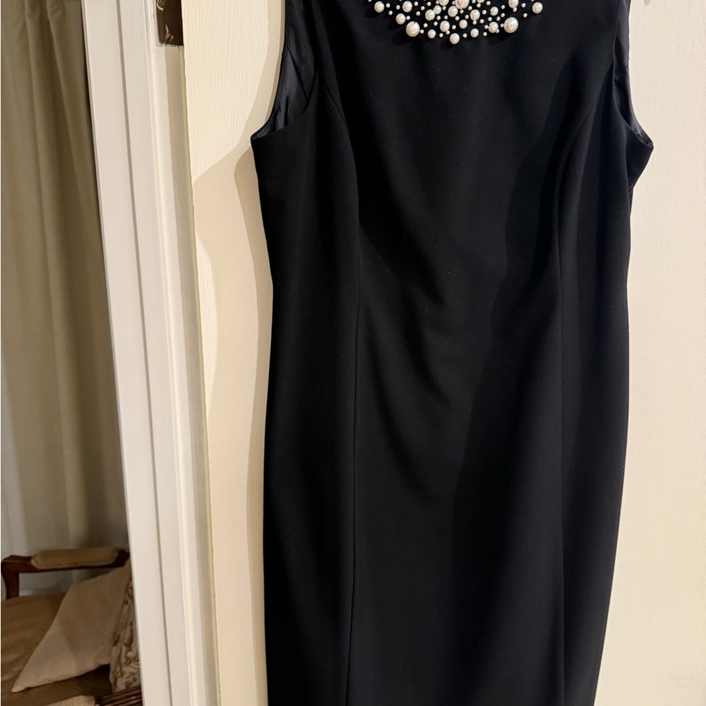 Calvin Klein Black with pearl’s around neckline size 12. Just above knee. - Picture 5 of 6